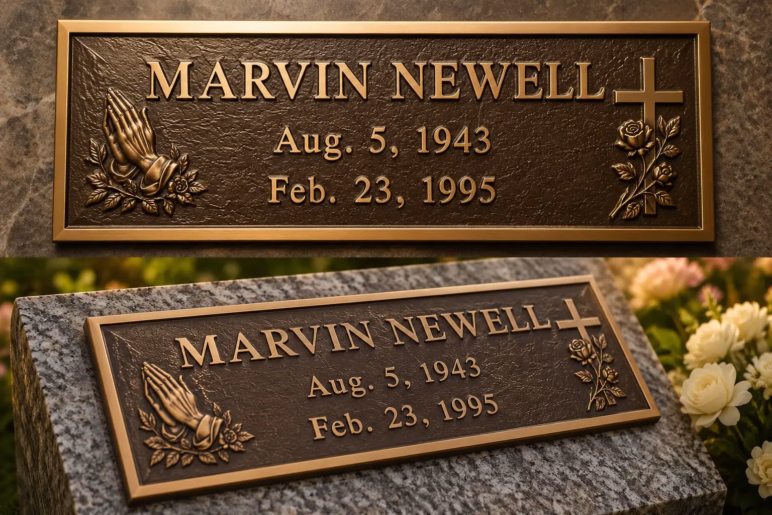 Bronze Plates Headstone Bronze Plates Headstone