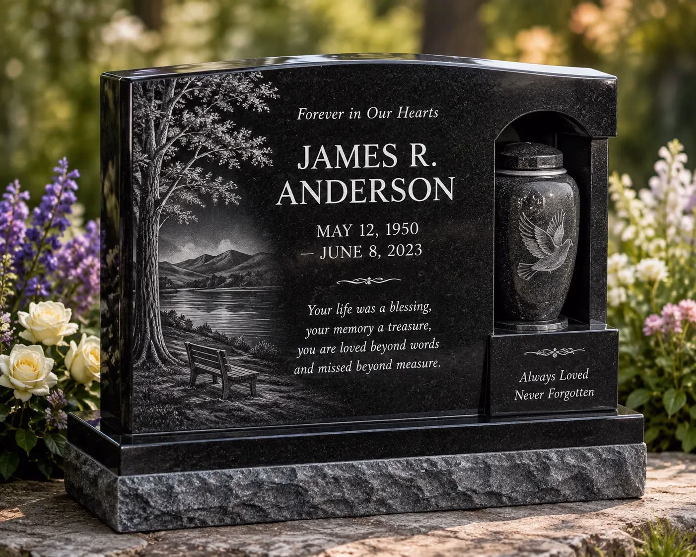 Cremation Memorial Services Cemetery Lettering